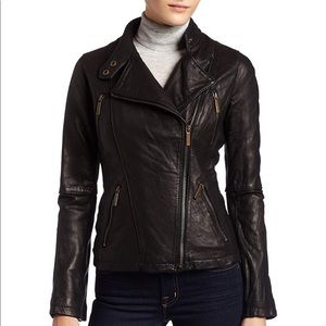 Michael Kors Women’s Motorcycle Leather Jacket MSRP $380